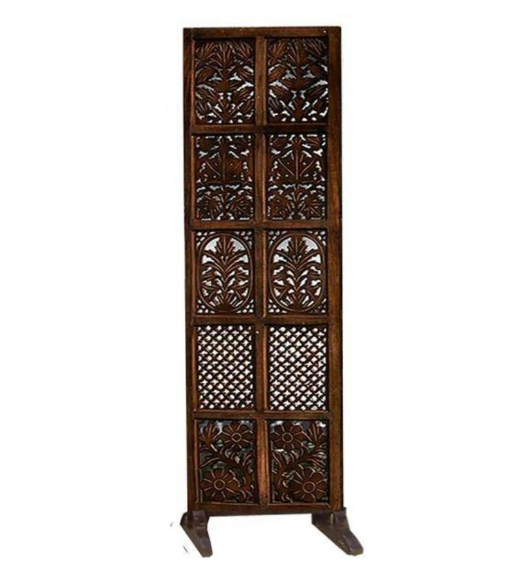 Wooden Twist 4 Panel Royal Solid Wood Room Divider Wood Separator Wooden Partition - Wooden Twist UAE