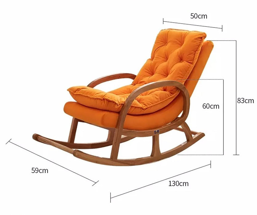 Wooden Rocking Chair Colonial and Traditional Super Comfortable Cushion (Honey Finish)