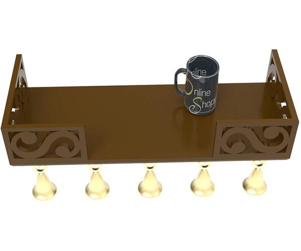 Bell Floating Wall Shelf (Brown) - Wooden Twist UAE