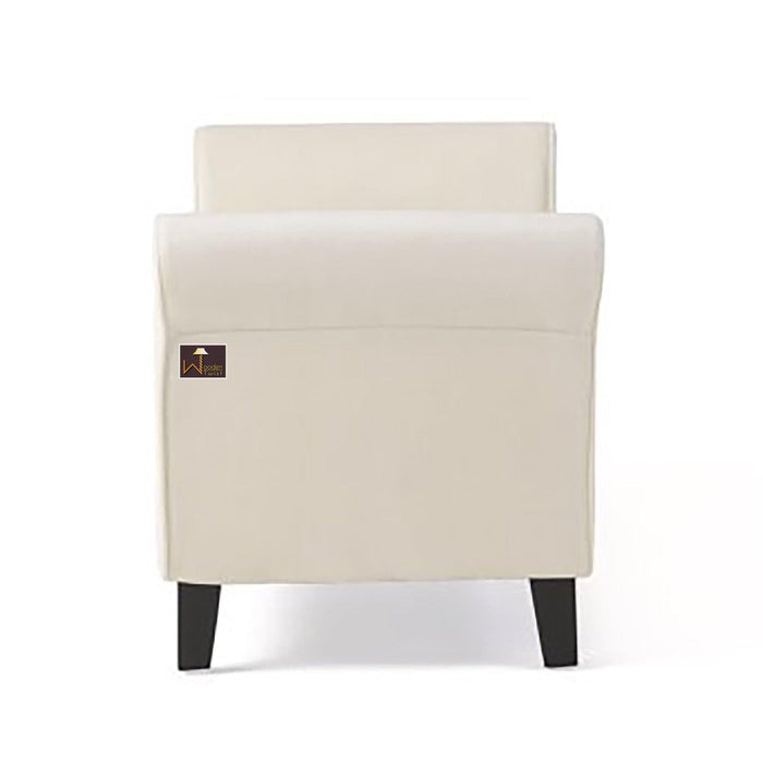 Wooden Twist Zamansız Button Tufted Design Premium Wood 2 Seater Storage Bench (Ivory) - Wooden Twist UAE