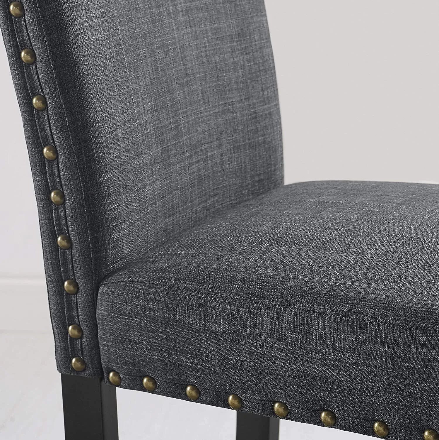 Premium Fabric Dining Chairs with Nailhead Trim (Set of 2) - WoodenTwist