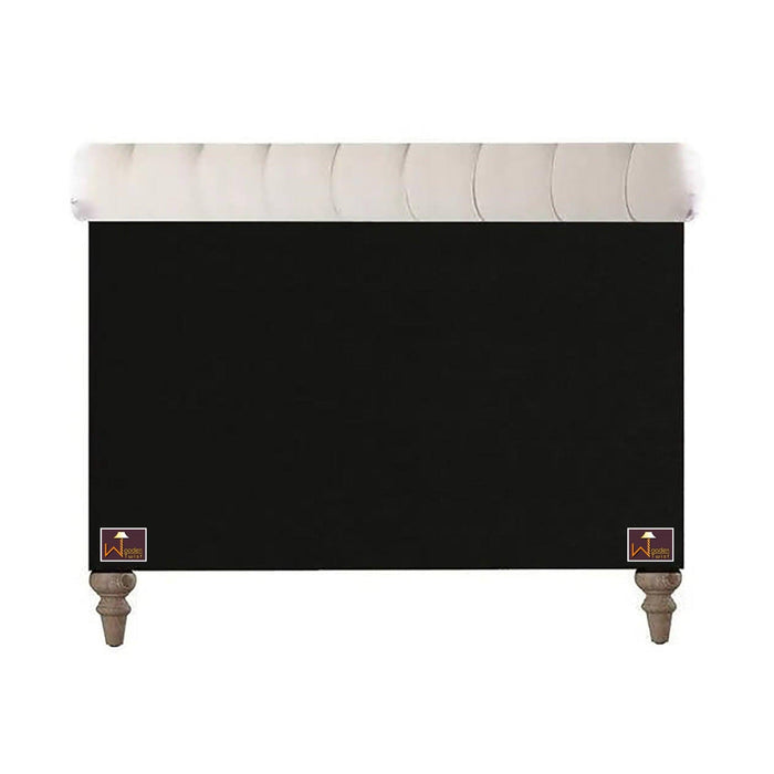 Wingback Headboard Queen Size Upholstered Panel Bed Frame for Bedroom