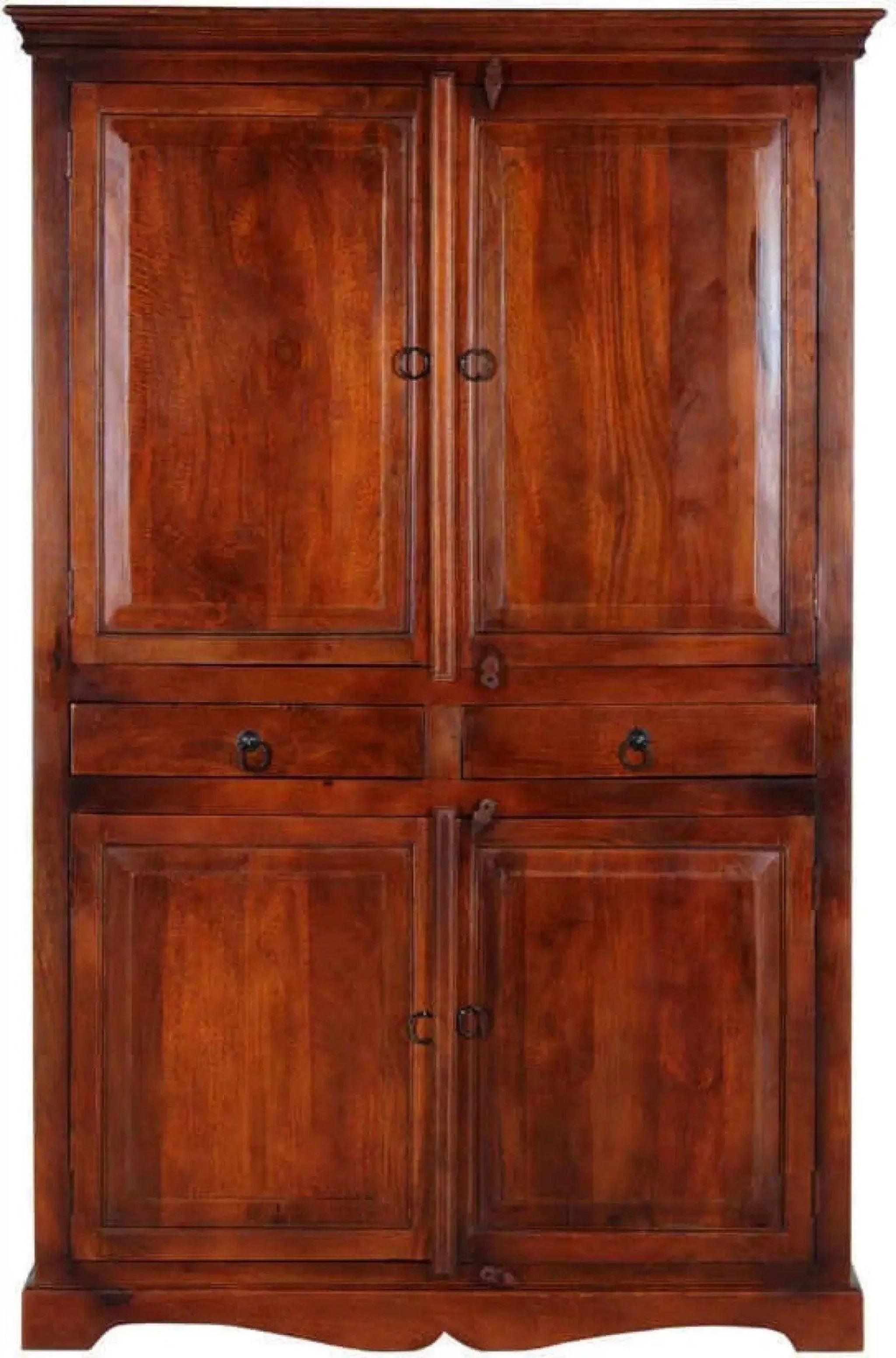 Selten Solid Teak Wood 4 Door Wardrobe - Wooden Twist UAE