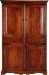 Selten Solid Teak Wood 4 Door Wardrobe - Wooden Twist UAE