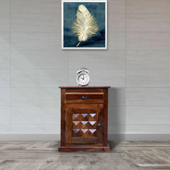 Wooden Diamond Bedside Cabinet - Wooden Twist UAE