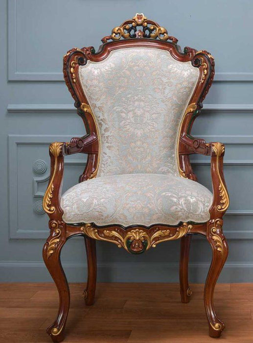 Wooden Twist Deluxe Teak Wood Living Room Chair ( Golden ) - Wooden Twist UAE