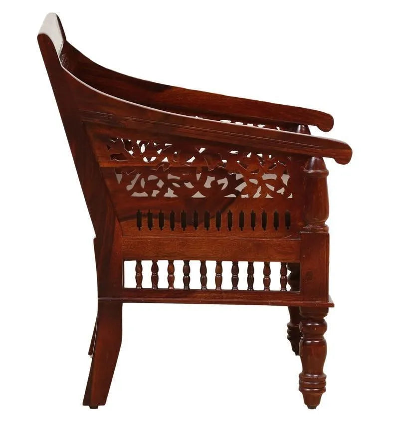 Wooden Intricate Motif Designs Couches (1 Seater Sofa) - Wooden Twist UAE