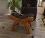Wooden Twist Piede Teak Wood Ottoman Puffy Stool - Wooden Twist UAE