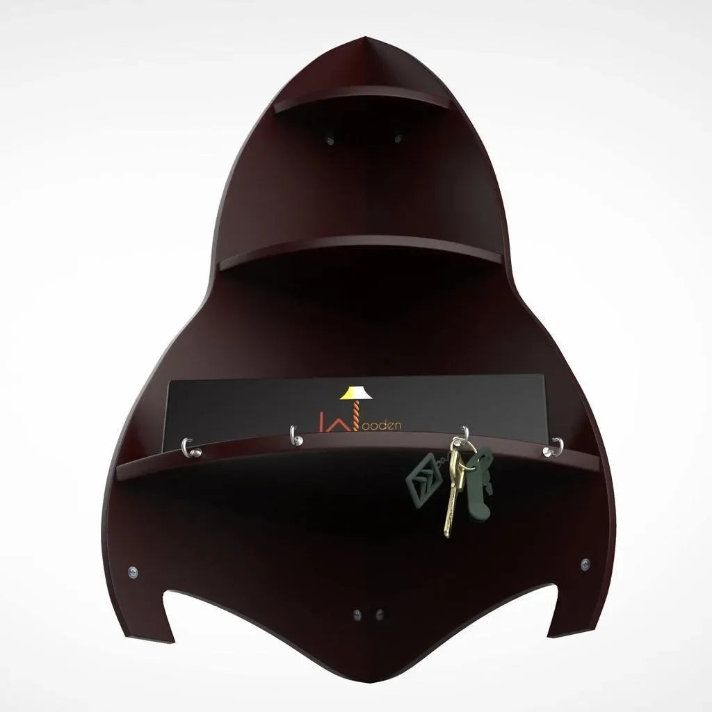 Unicus Rocket Shaped Large Corner Wall Shelf - Wooden Twist UAE