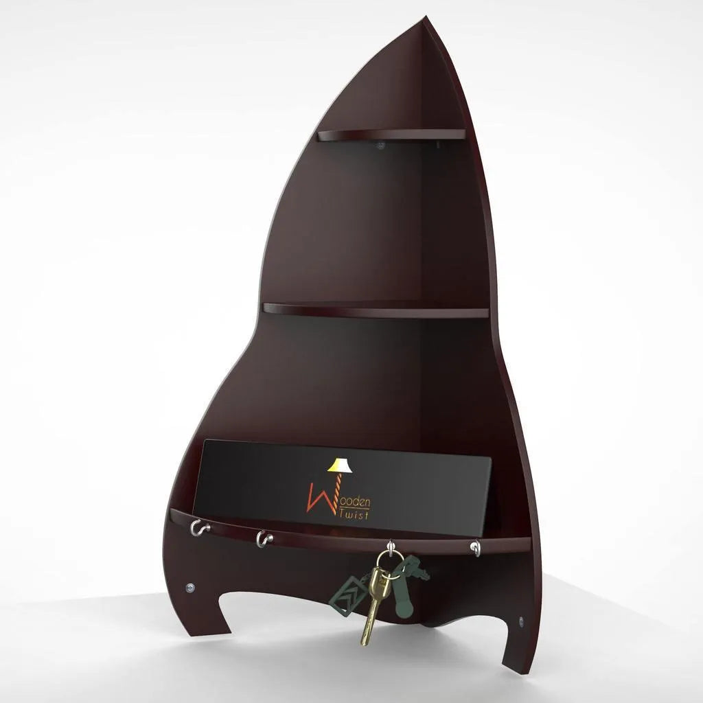 Unicus Rocket Shaped Large Corner Wall Shelf - Wooden Twist UAE