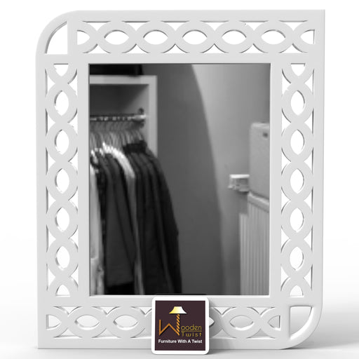 Modern Decorative Wooden Wall Mirror Bathroom Mirror - Wooden Twist UAE