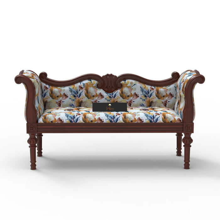 أريكة لغرفة المعيشة - أريكة خشبية مصنوعة يدويًا (مقعدين)