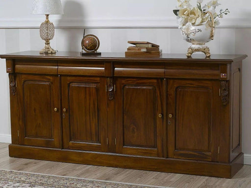 Wooden Twist Regal Style Teak Wood Sideboard Cabinet ( Brown ) - Wooden Twist UAE