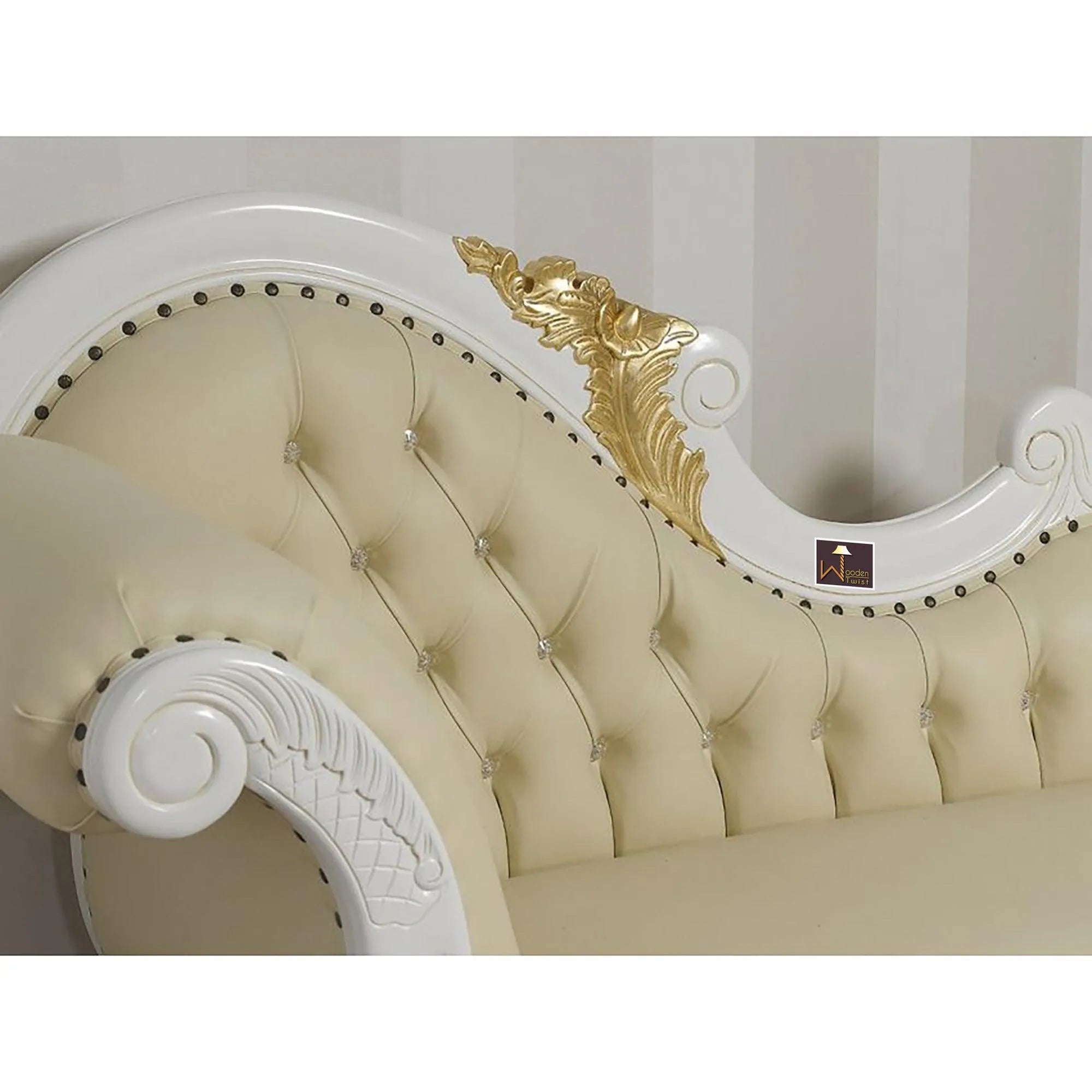 Deluxe Sheesham Wood Handcrafted Deewan Chaise Lounge - Wooden Twist UAE