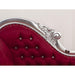 Hand Carved Baroque Style Lacquered Velvet Burgundy Crystal Sw Buttons (Silver) - Wooden Twist UAE