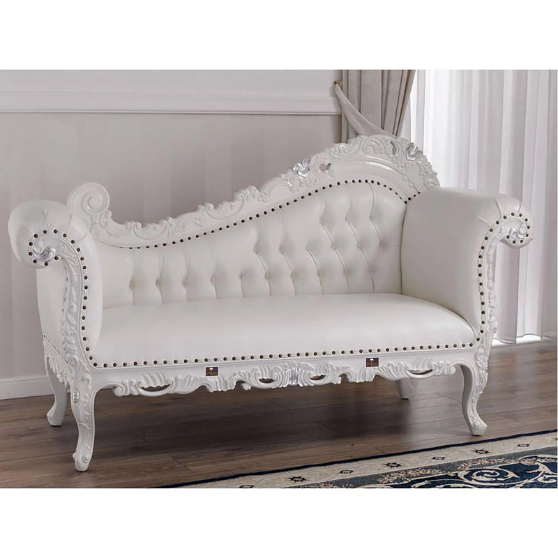 White chaise lounge sofa sale