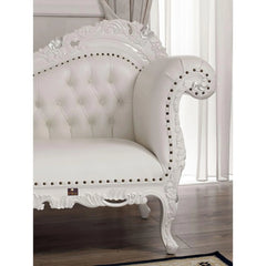 Hand Carved Barock Stil Chaise Longue Sofa Champagner Crystal Teak Wood ( Silver ) - Wooden Twist UAE