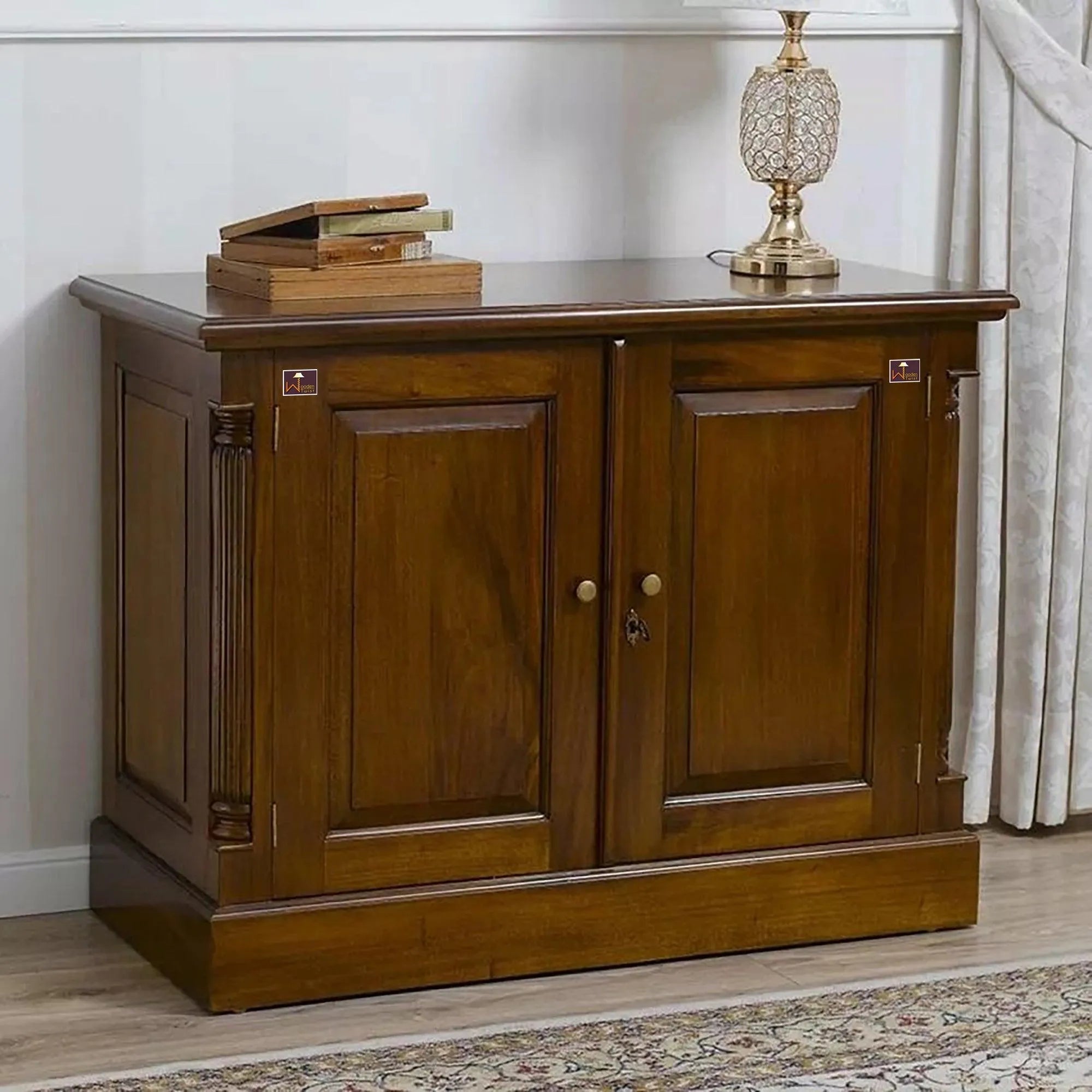 Wooden Twist Caché Style Teak Wood Sideboard Cabinet ( Brown ) - Wooden Twist UAE