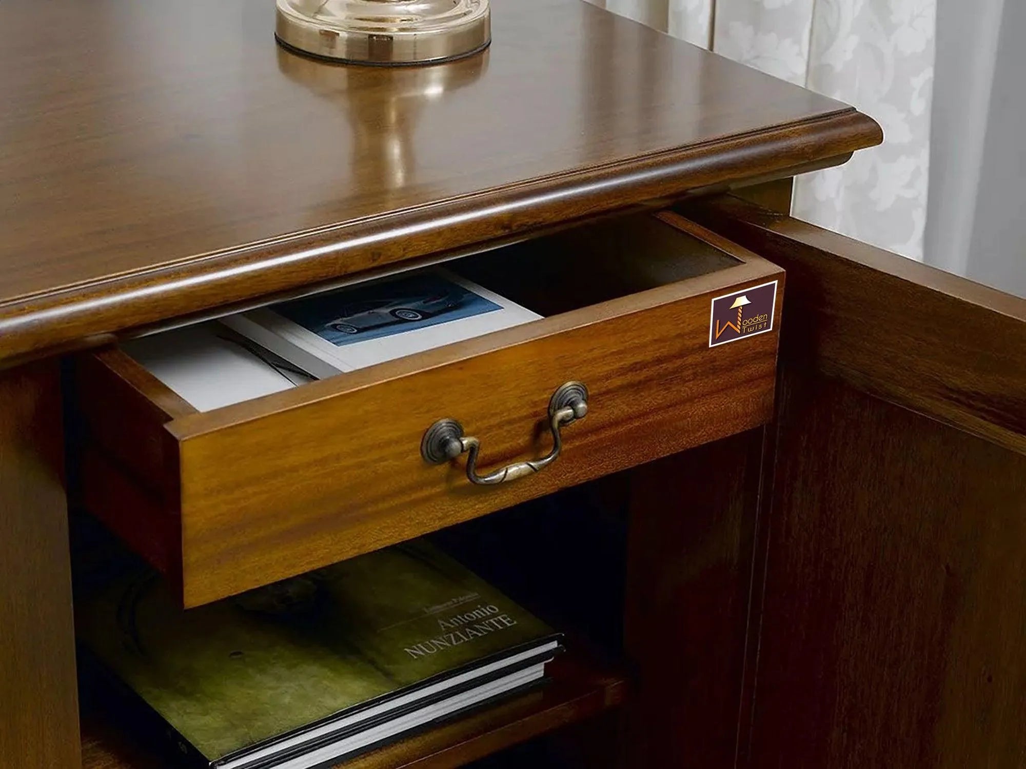 Wooden Twist Caché Style Teak Wood Sideboard Cabinet ( Brown ) - Wooden Twist UAE