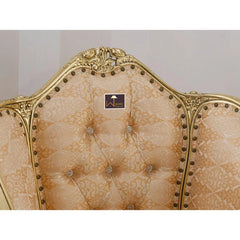 French Baroque Style Champagne Sofa Chair Gold Leaf - Wooden Twist UAE