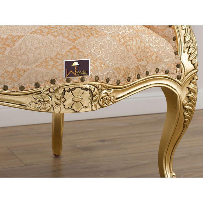 French Baroque Style Champagne Sofa Chair Gold Leaf