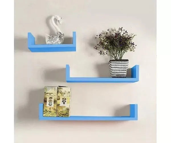 Wooden Handicraft Wall Decor Designer Wall Shelf Pack of 3 - Wooden Twist UAE