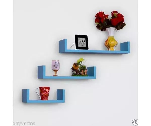 Wooden Handicraft Wall Decor Designer Wall Shelf Pack of 3 - Wooden Twist UAE