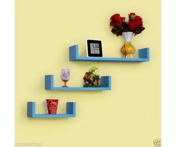 Wooden Handicraft Wall Decor Designer Wall Shelf Pack of 3 - Wooden Twist UAE