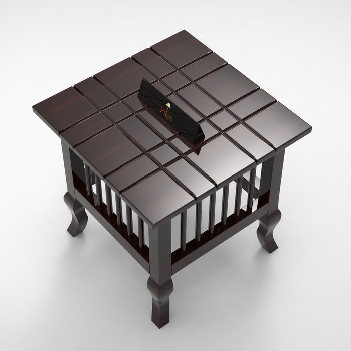 طاولة جانبية خشبية جميلة (بني الجوز)
