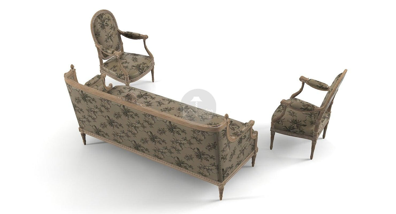 Sofa Set 3 Seater With 2 Single Seater Chair (Teak Wood) - Wooden Twist UAE