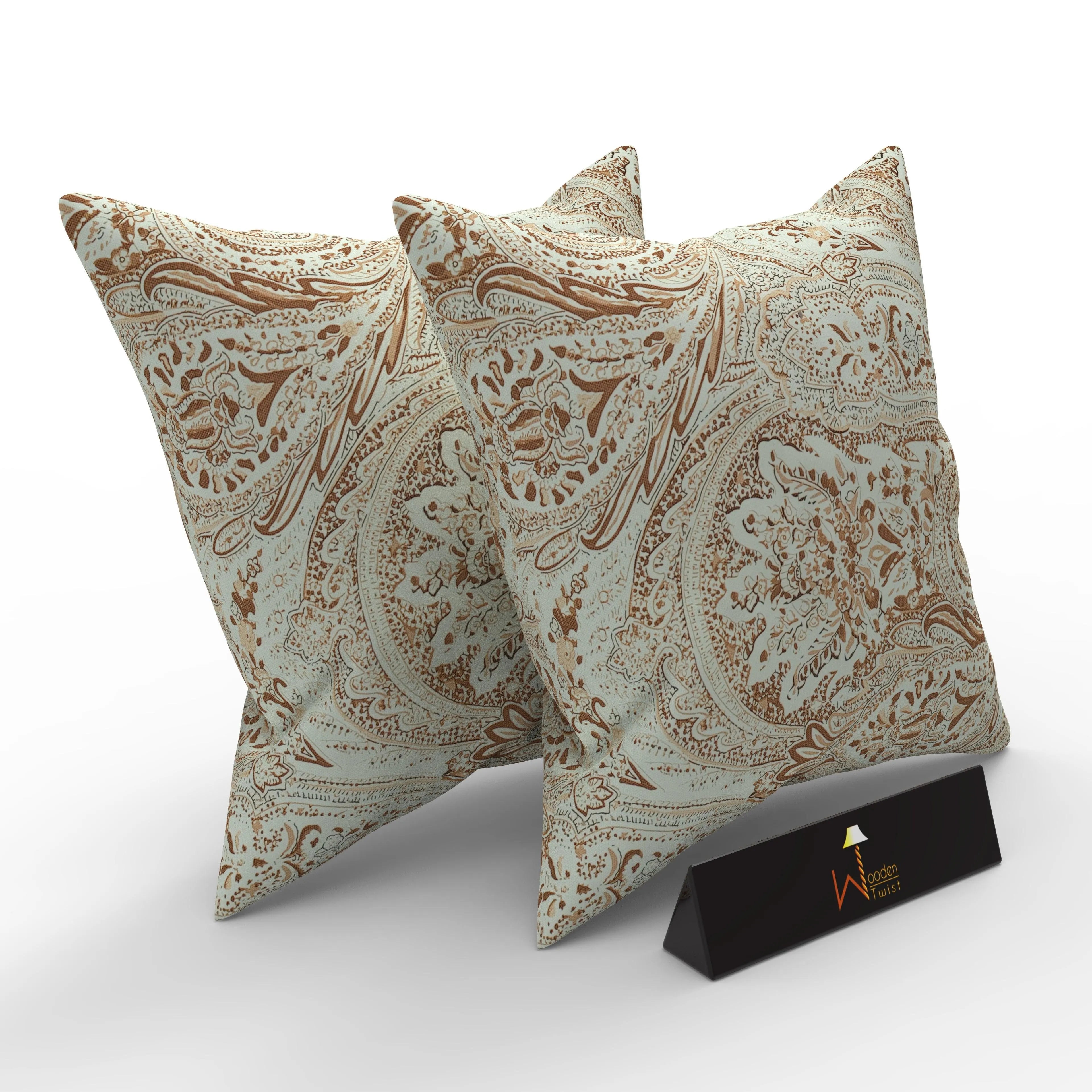 Reposa Floral Print Velvet Fabric Cushion Cover - Wooden Twist UAE