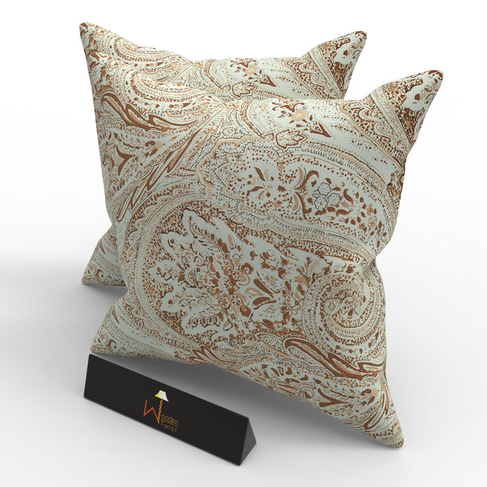 Reposa Floral Print Velvet Fabric Cushion Cover