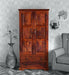 Solid Teak Wood 2 Door Wardrobe Honey Finish - Wooden Twist UAE