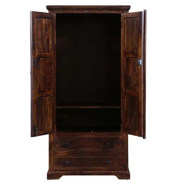 Solid Teak Wood 2 Door Wardrobe - Wooden Twist UAE