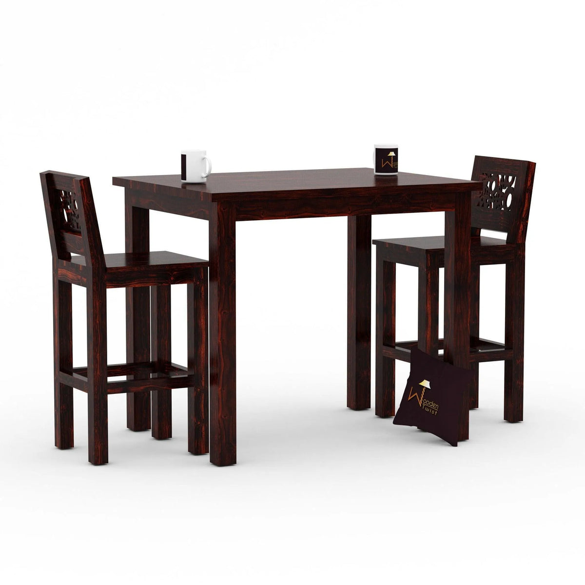 Fantasía Wooden Bar Table Set in Provincial Teak Finish - Wooden Twist UAE