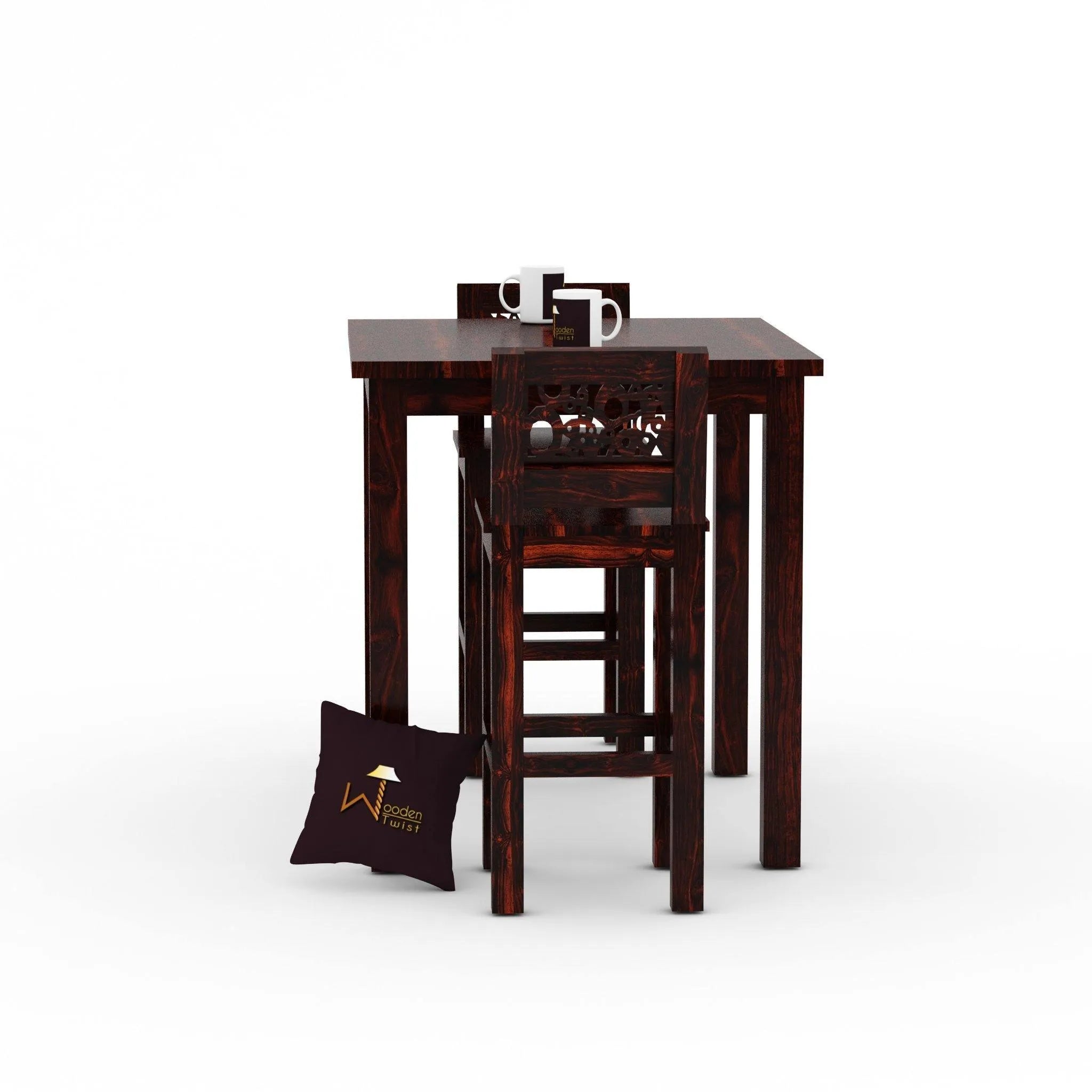 Fantasía Wooden Bar Table Set in Provincial Teak Finish - Wooden Twist UAE