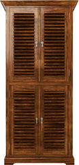 Premium Teak 4 Door Wood Wardrobe - Wooden Twist UAE