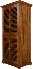 Premium Teak 4 Door Wood Wardrobe - Wooden Twist UAE