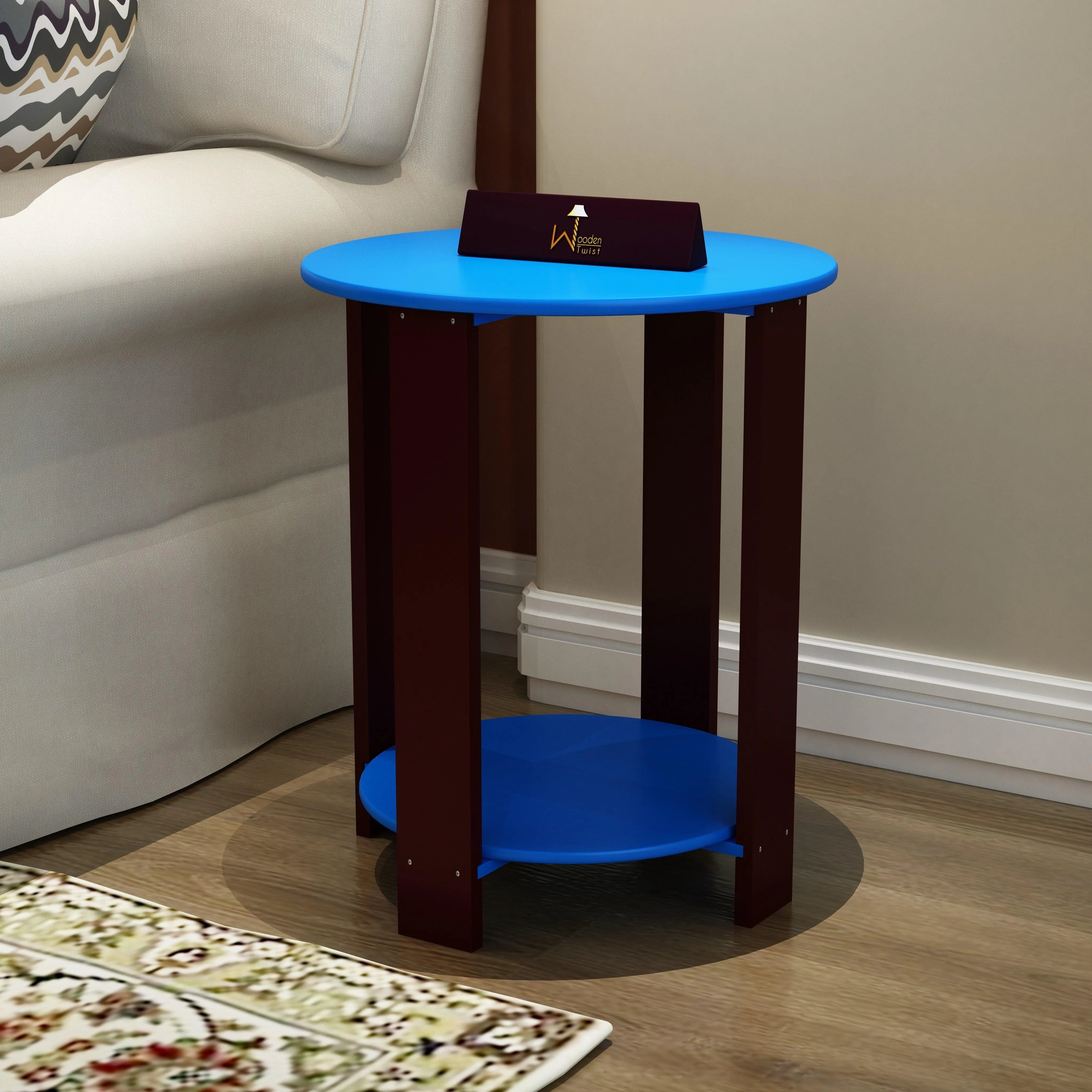 Unique Wooden Round Design End Table - Wooden Twist UAE