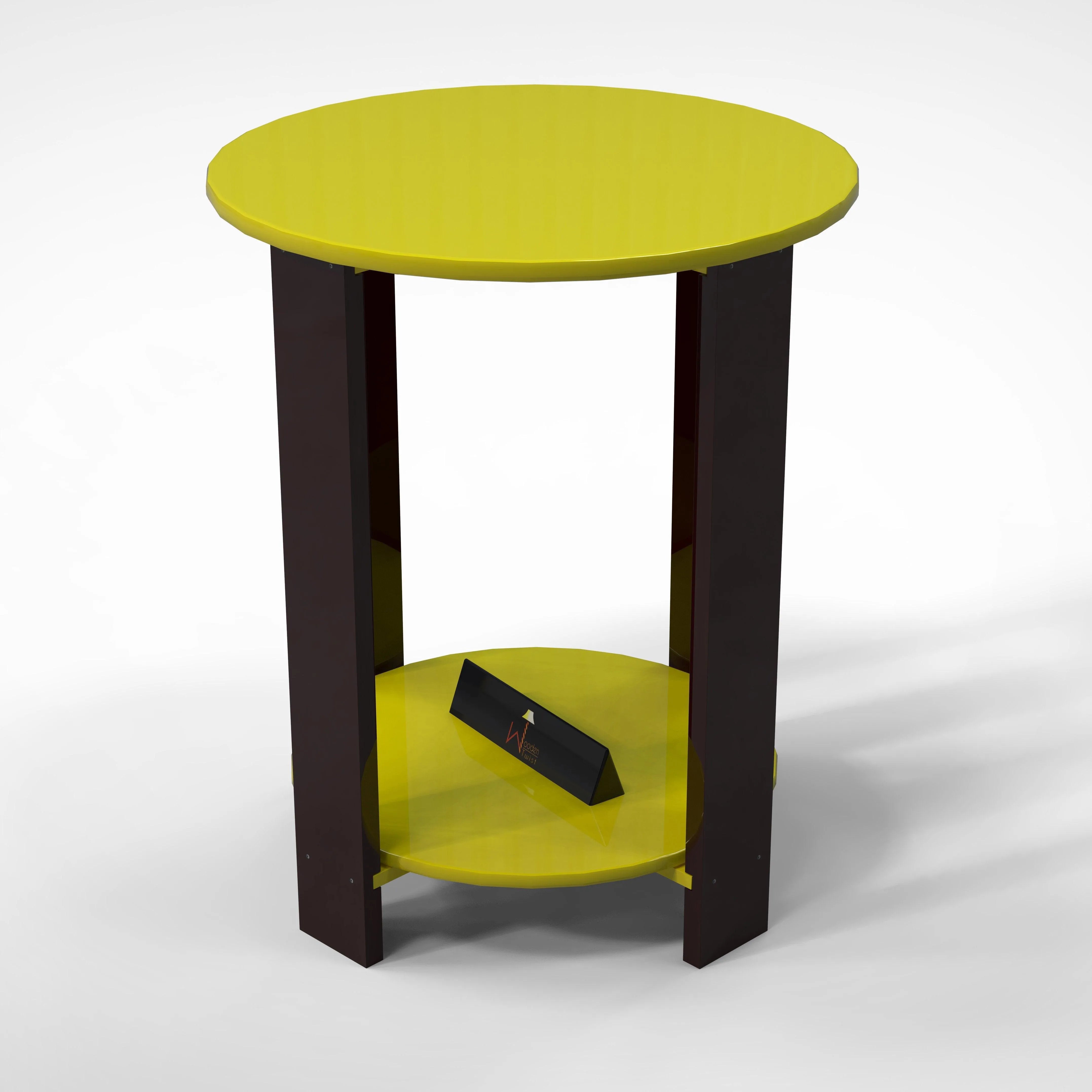 Unique Wooden Round Design End Table - Wooden Twist UAE