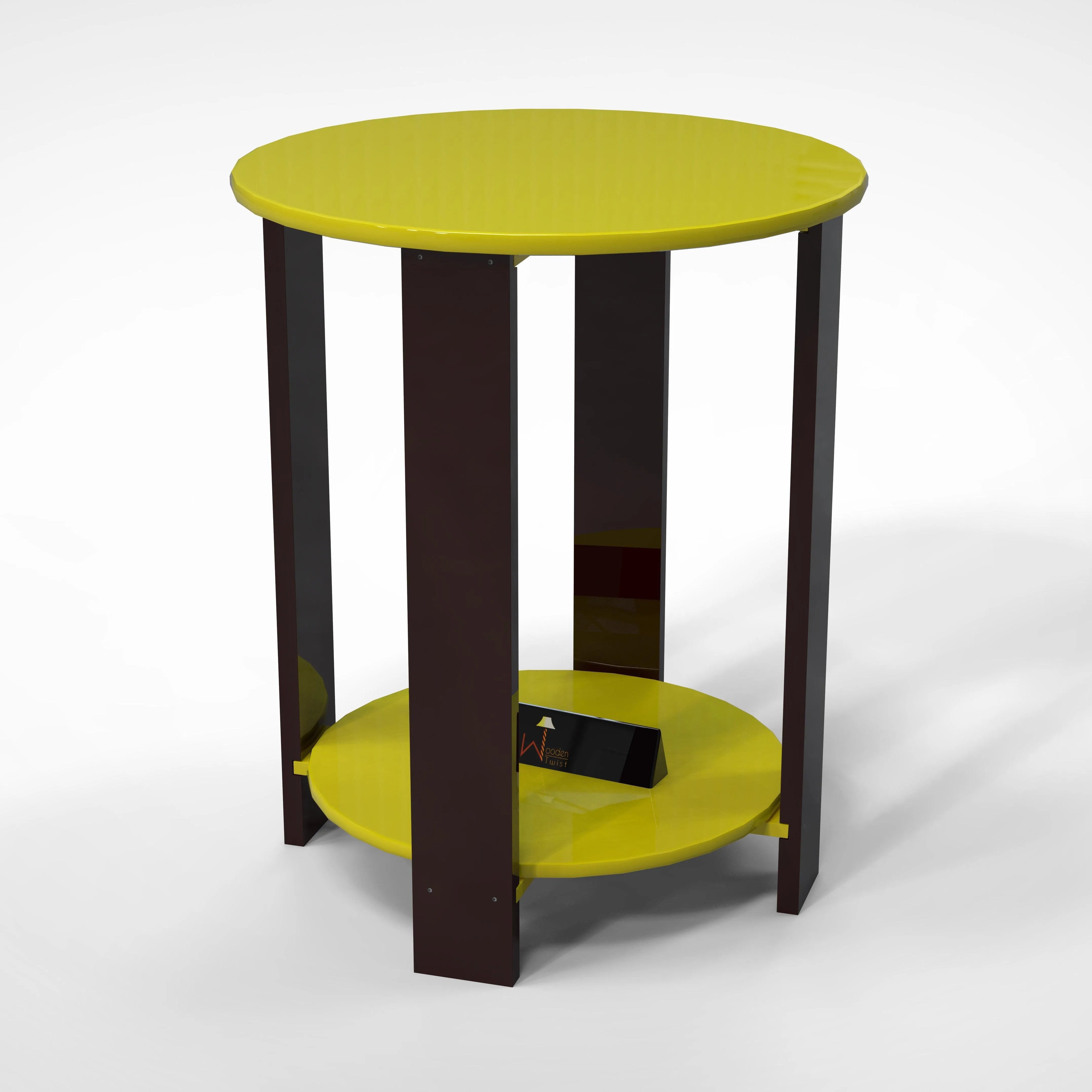 Unique Wooden Round Design End Table - Wooden Twist UAE