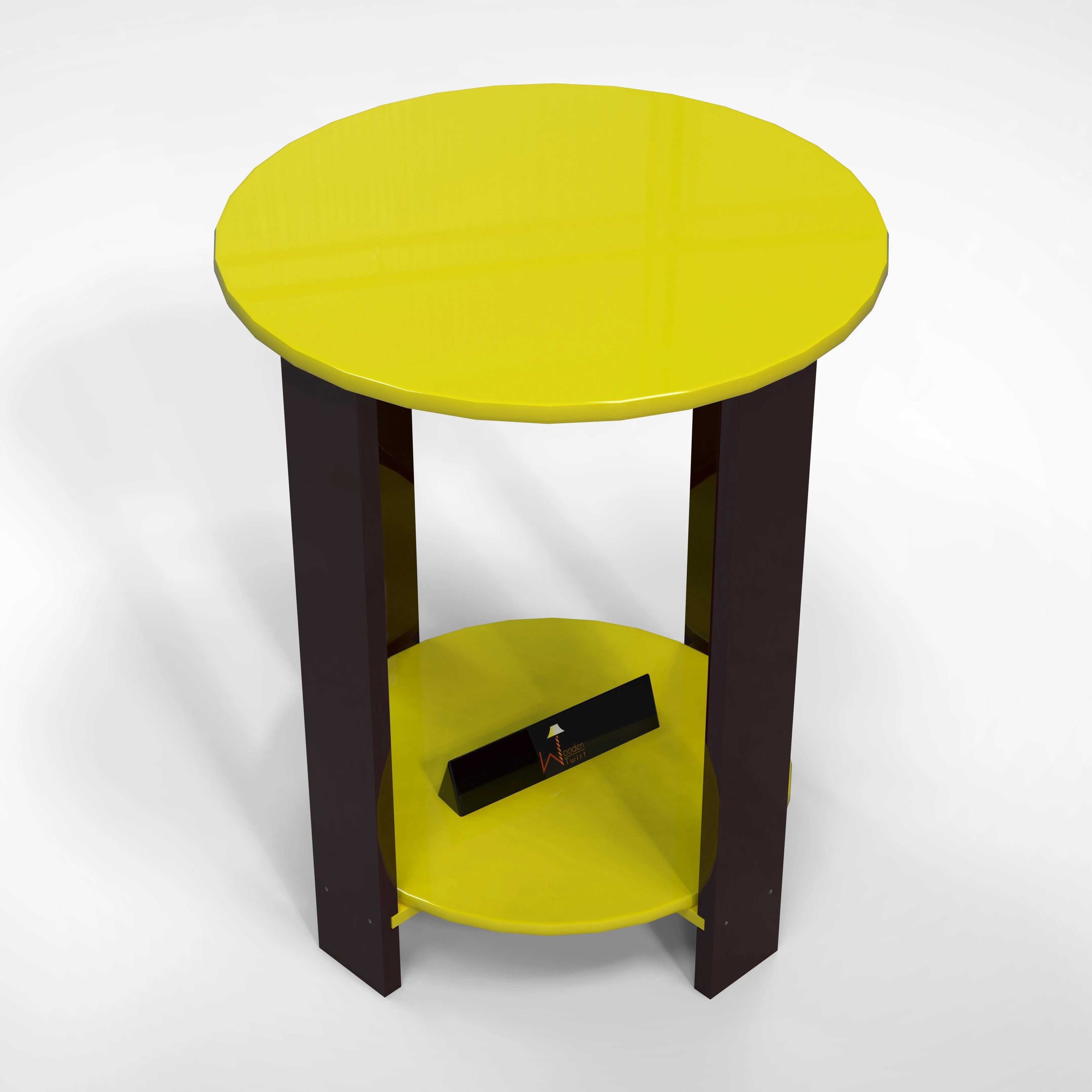 Unique Wooden Round Design End Table - Wooden Twist UAE