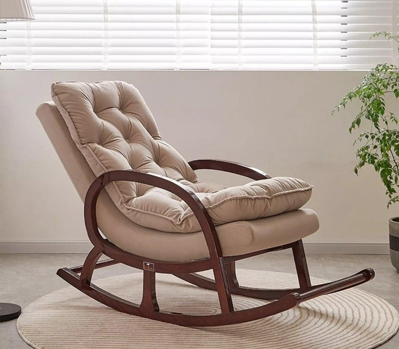 Wooden Recliner Chair Colonial and Traditional Super Comfortable Cushion (Walnut Finish)