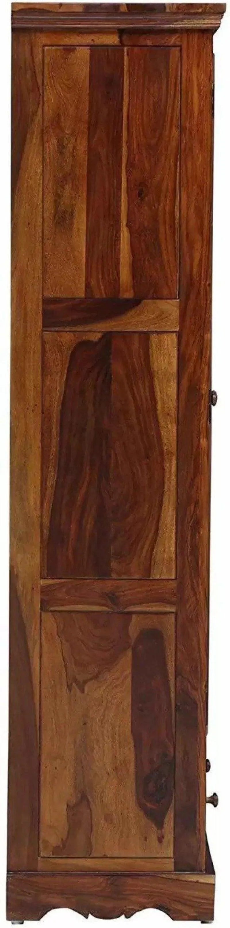 Solid Teak Wood 2 Door With Drawers Wardrobe - Wooden Twist UAE