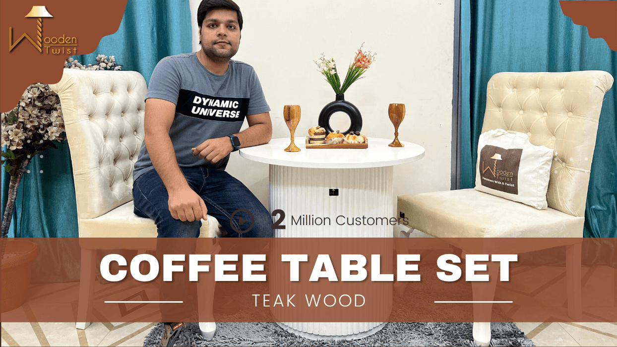 Wooden Handmade Stylish Blanco Coffee Table Set