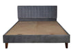 Austin Queen Bed with Upholstered Headboard in (Grey) - Wooden Twist UAE