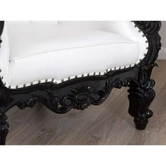 Luxurious High Back throne Crystal Buttons Chair - WoodenTwist