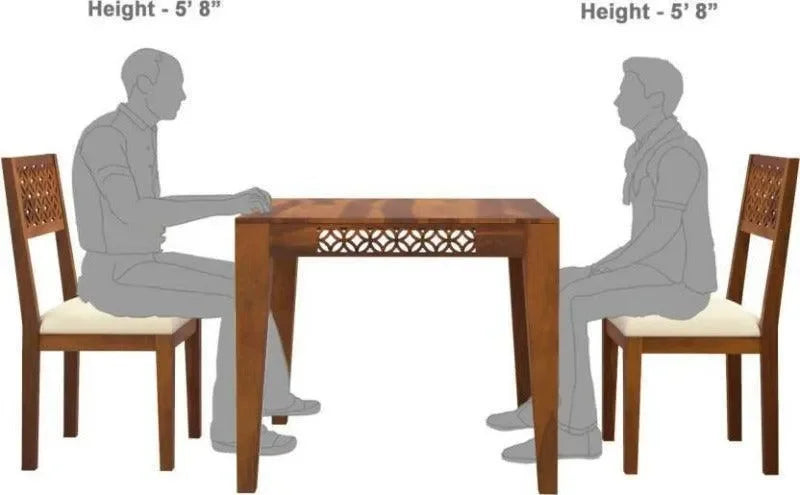 Carved Designer Teak Wood Dining Table & Chairs In Matte Finish - Wooden Twist UAE