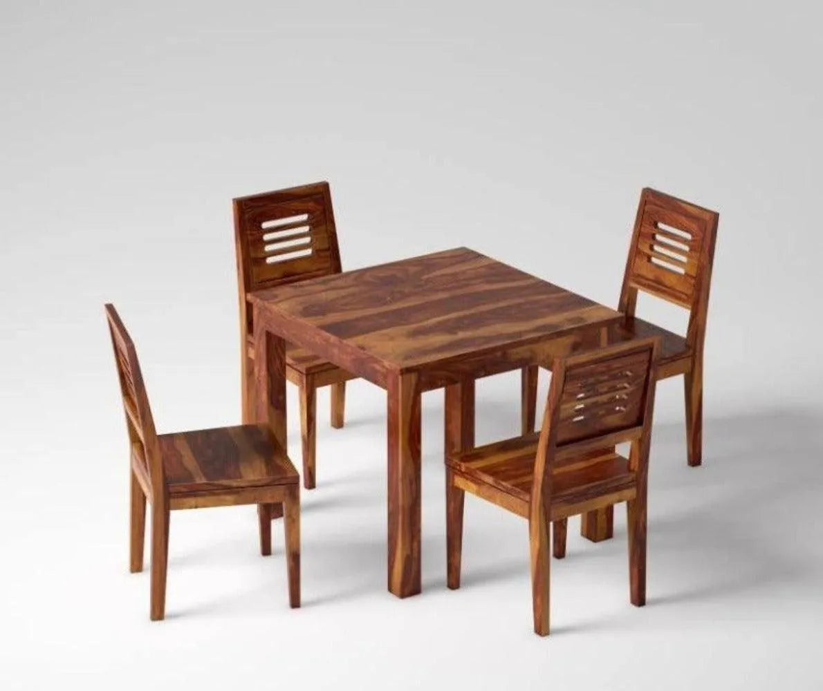 Premium Solid Teak Wood 4 Seater Dining Set - Wooden Twist UAE