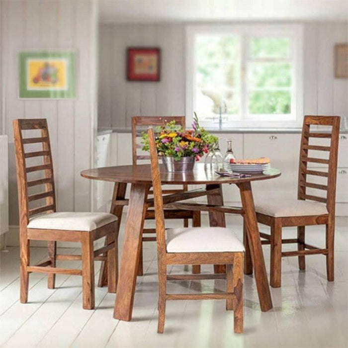 Trendy Solid Wood 4 Seater Dining Set